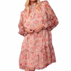 NWT Ivy City Co Pink Floral Eleanor Dress XSmall